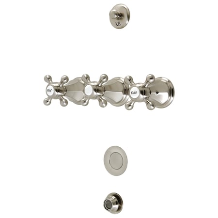 Kingston Brass KB4328BX Bidet Faucet with Brass Pop-Up, Brushed Nickel KB4328BX